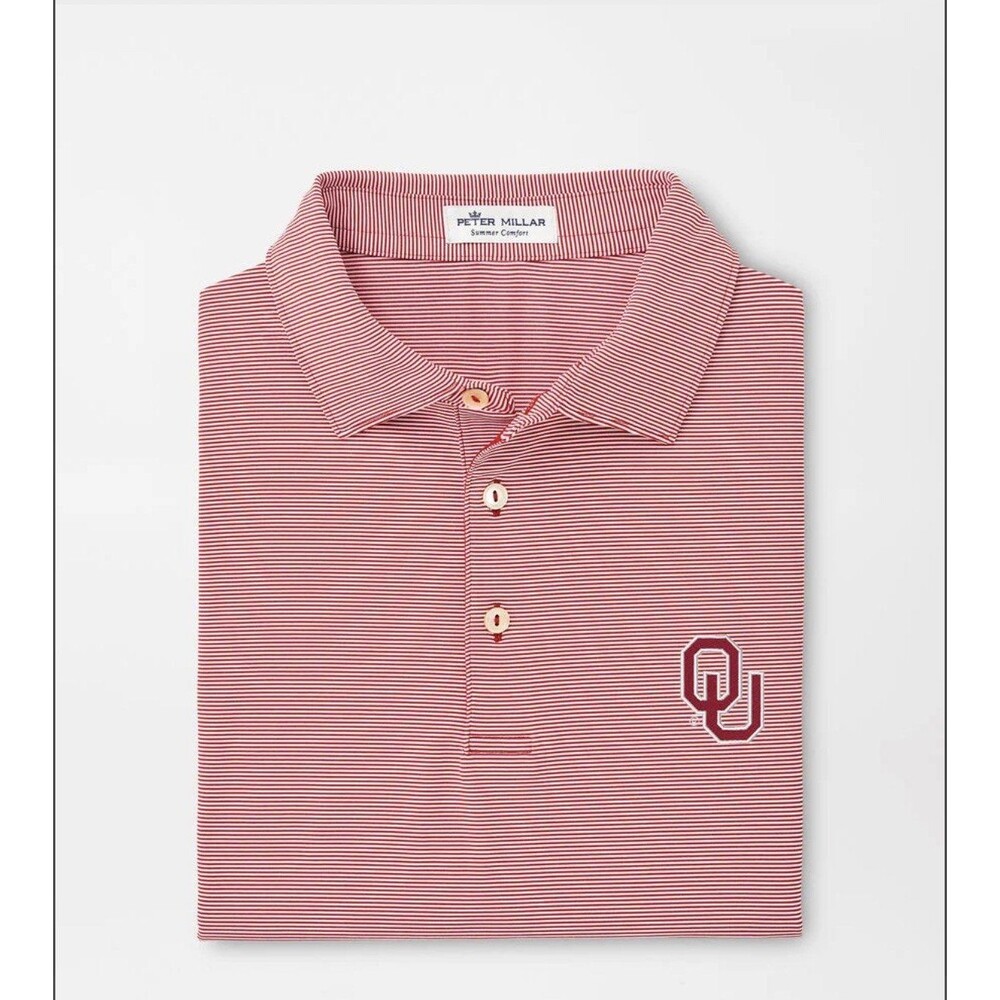 University of Oklahoma OU Peter Millar Striped Summer Comfort Polo XXL